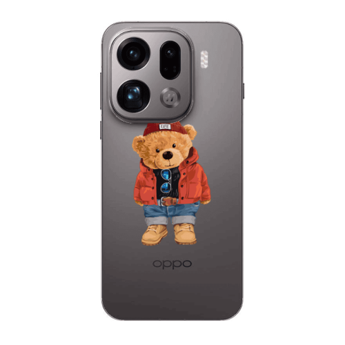 Oppo Find X9 Pro Bear in a hat Transparent Silicone TPU Θήκη